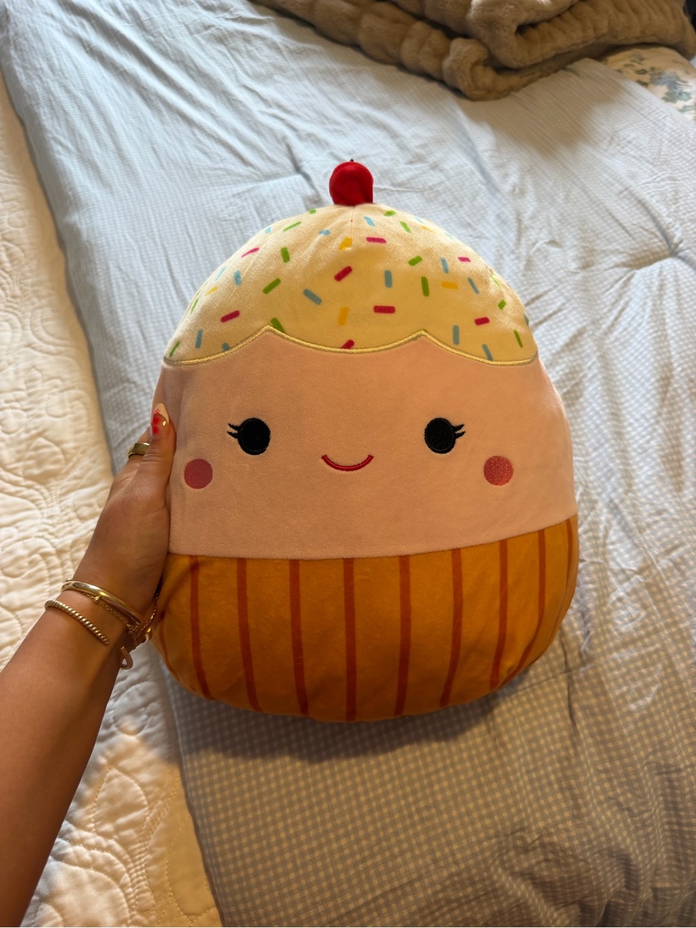 Clara the Cupcake Plush Pillow - Pink, Cream, Yellow